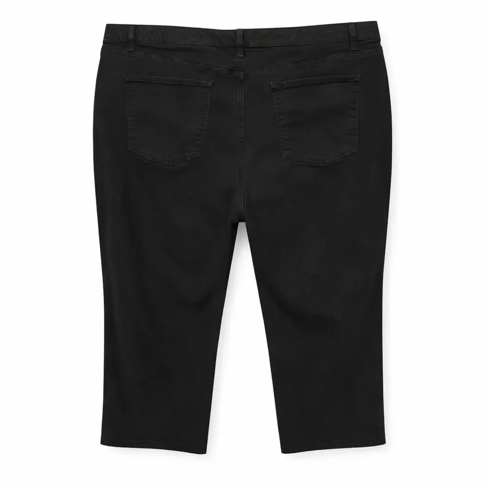 Talbots Denim Capri Womens Plus Size 24W Black Flawless Five Pocket Stretch